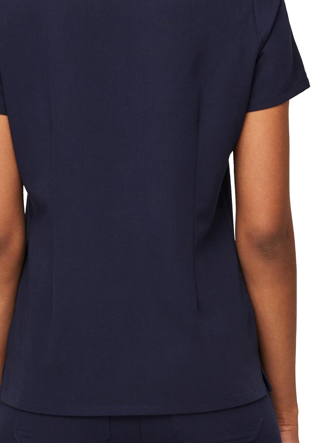 imageFIGS Catarina Scrub Tops for Women Classic Fit 1 Pocket FourWay Stretch AntiWrinkleNavy Blue