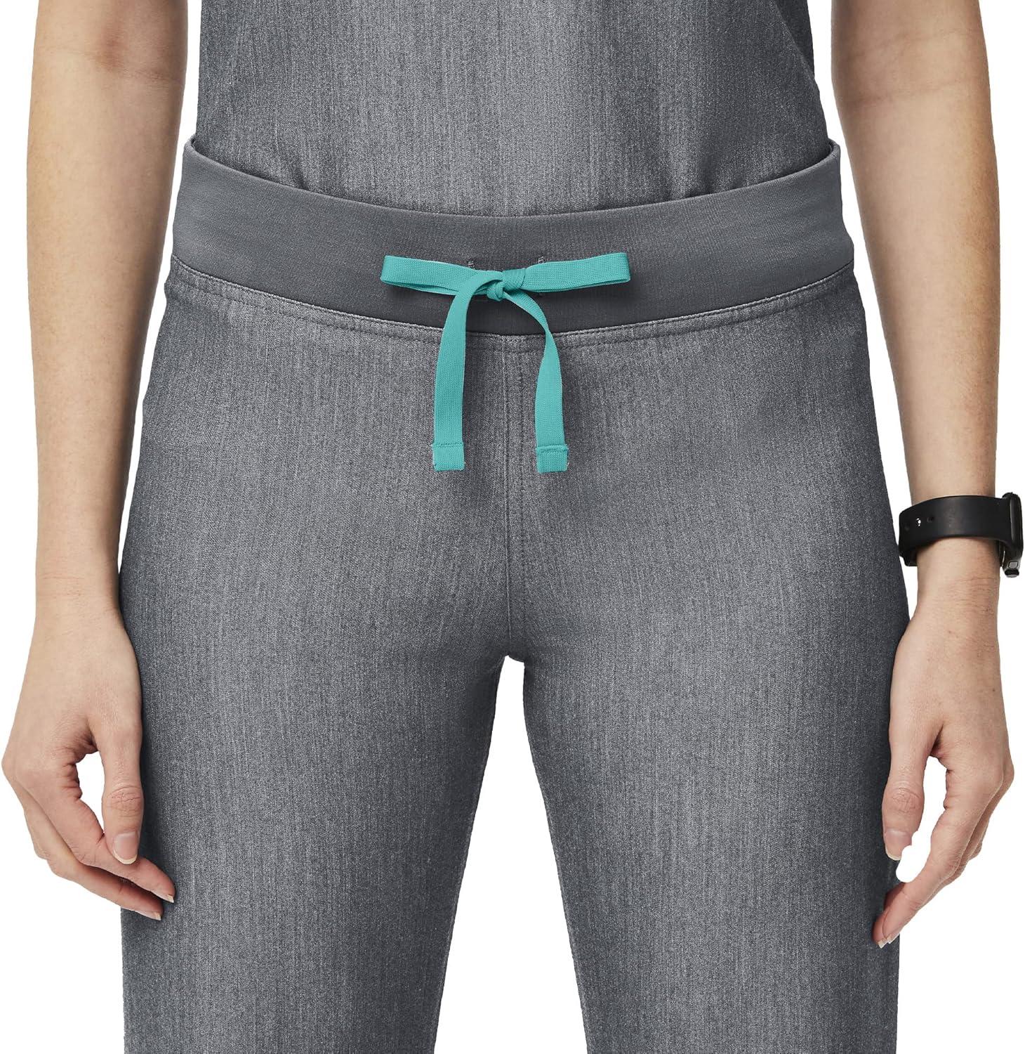 imageFIGS Livingston Basic Scrub Pants for Women Yoga Waistband 2 Pockets Classic Straight Leg FitGraphite