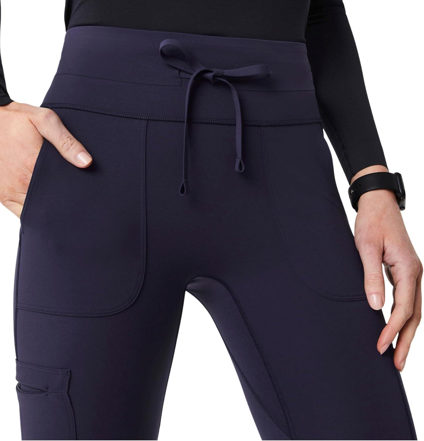 imageFIGS Seville High Waisted ScrubLegging for Women Slim Fit Scrub Pant Legging 6 Pockets FormFitting 4Way StretchNavy
