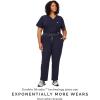 FIGS YOLA High Waisted Skinny Scrub Pants for Women — 11 Pockets, 4-Way Stretch, Yoga Waistband – Navy, Petite 2XL