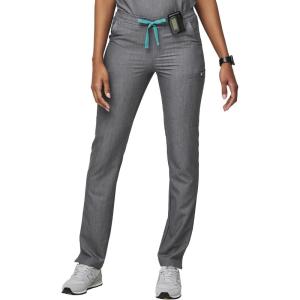 FIGS YOLA Skinny Scrub Pants for Women — Slim Fit, Straight Leg, 11 Pockets 4-Way Stretch, Anti-Wrinkle – Graphite, XS Regular