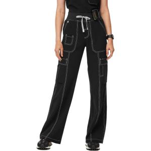 FIGS Yendi High Waisted Cargo Jogger Scrub Pants for Women — High Rise, Classic Fit, Wide Leg, 9 Pockets — Amazon Exclusive