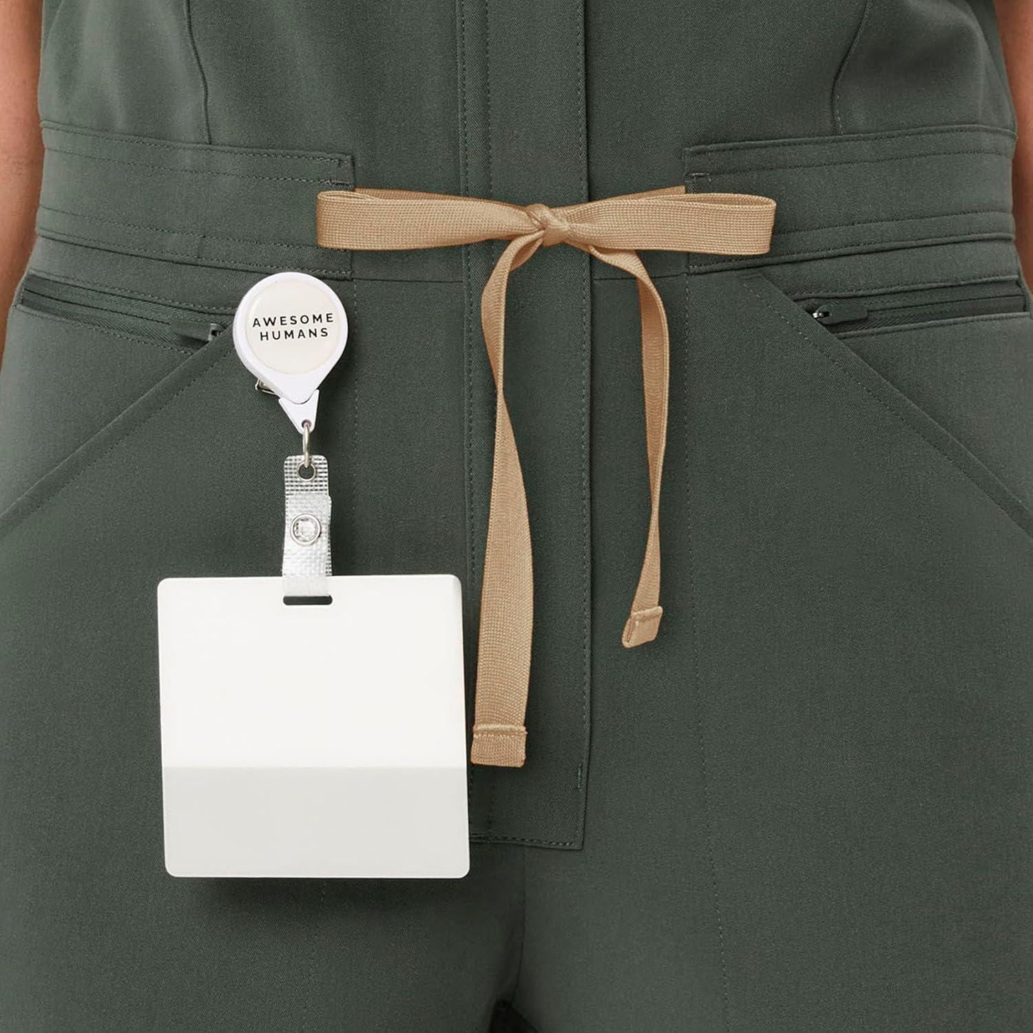 imageFIGS Rafaela Cargo ScrubJumpsuit for Women Comfortable Fit OnePiece Jogger Scrub Set High Rise Waistband 9 PocketsMoss