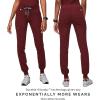 FIGS Zamora Jogger Style Scrub Pants for Women – Burgundy, Medium Petite