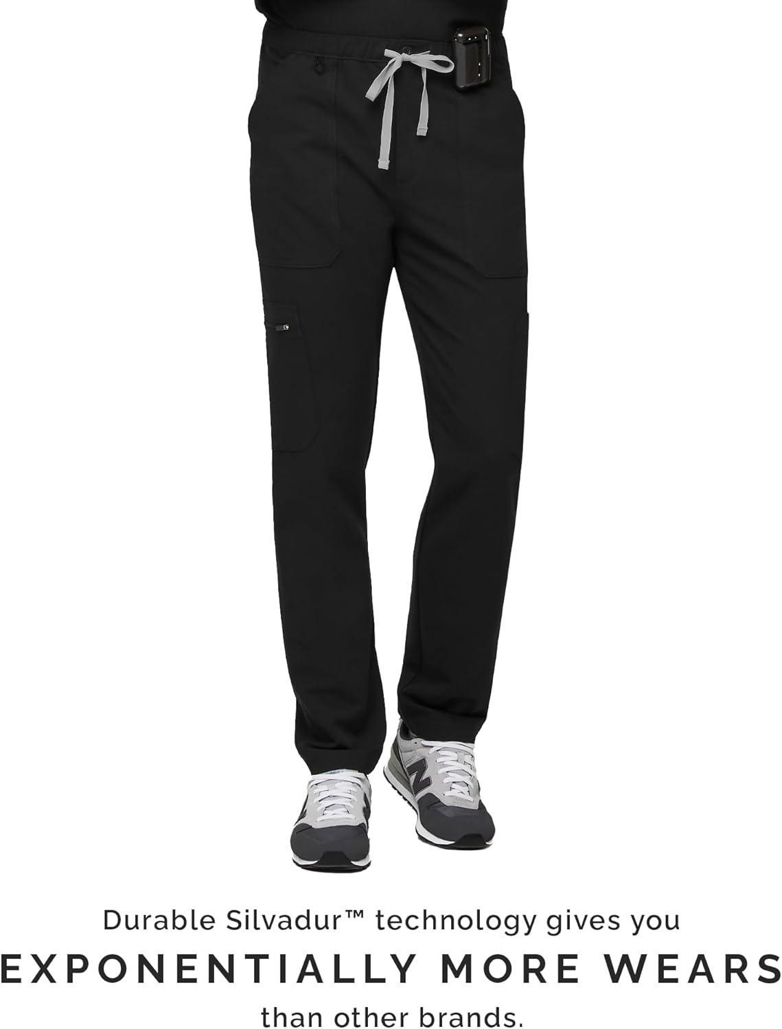 imageFIGS Leon Top amp Cairo Pants Scrub Set for Men Classic VNeck Straight Leg AntiWinkle 4Way StretchBlack