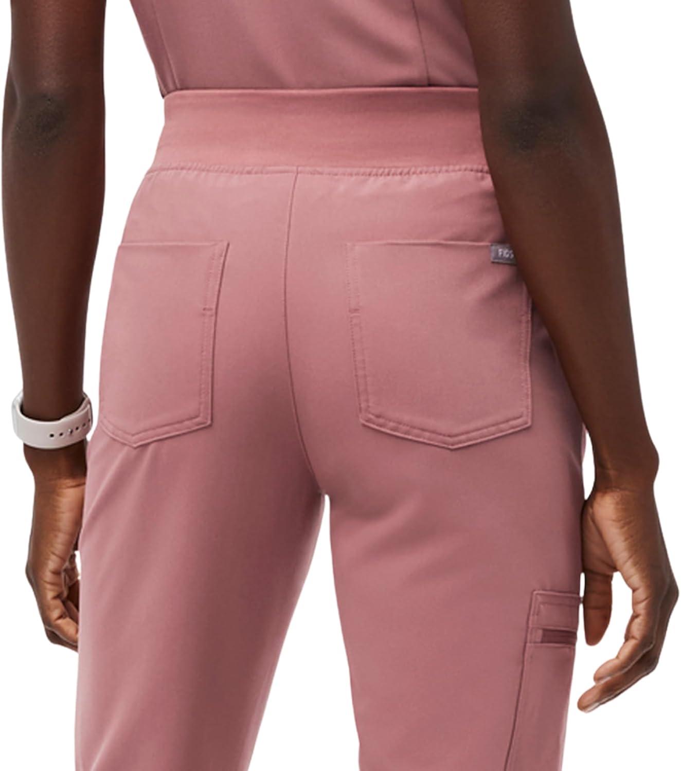imageFIGS Zamora Jogger Scrub Pants for Women Slim Fit 6 Pockets Yoga Waistband Ribbed Ankle Cuffs AntiWrinkleMauve 20