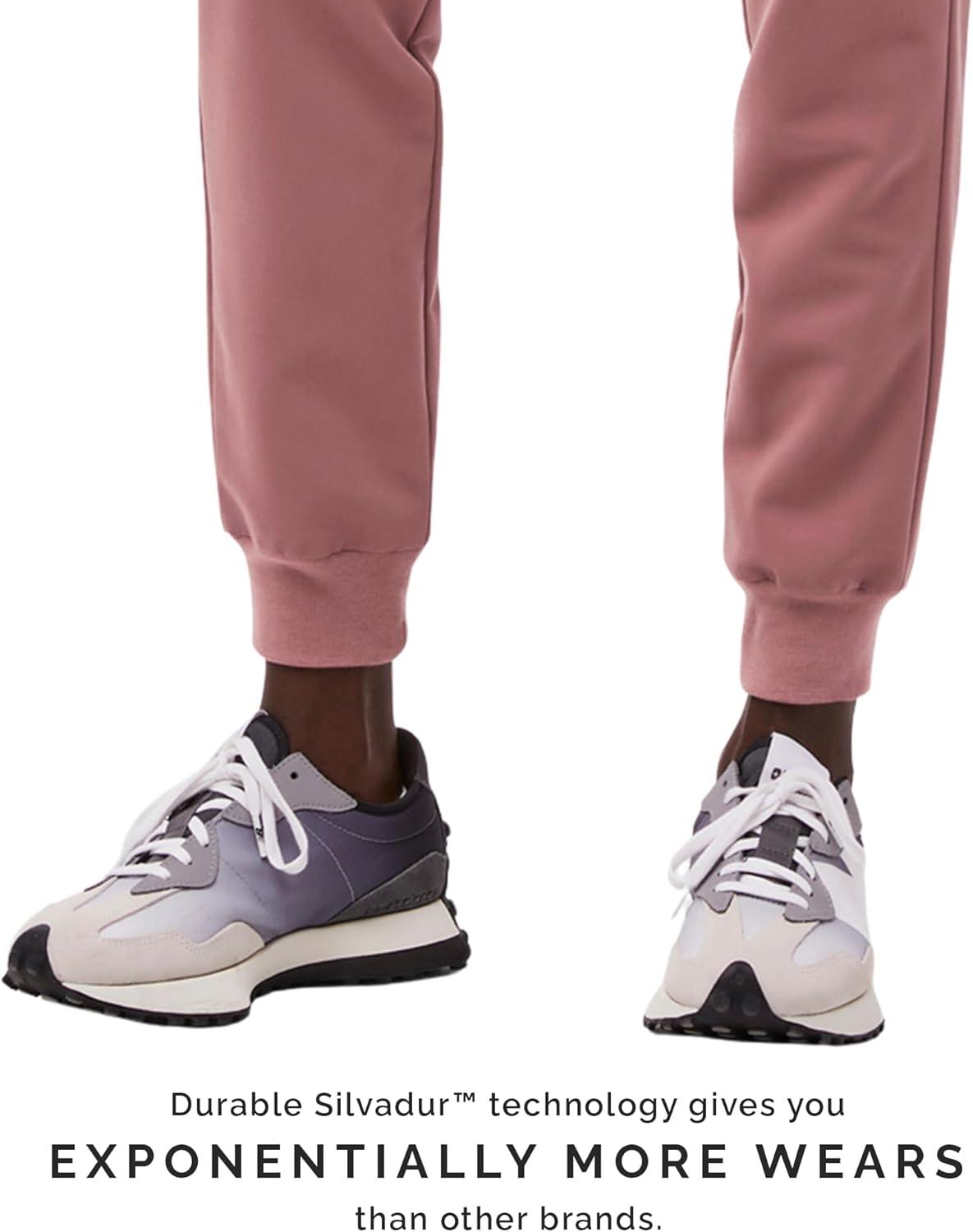 imageFIGS Zamora Jogger Scrub Pants for Women Slim Fit 6 Pockets Yoga Waistband Ribbed Ankle Cuffs AntiWrinkleMauve 30