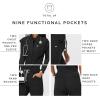FIGS Women’s Rafaela Cargo Jogger Scrubjumpsuit – Black XXS