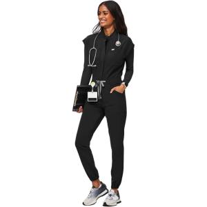 FIGS Women’s Rafaela Cargo Jogger Scrubjumpsuit – Black XXS