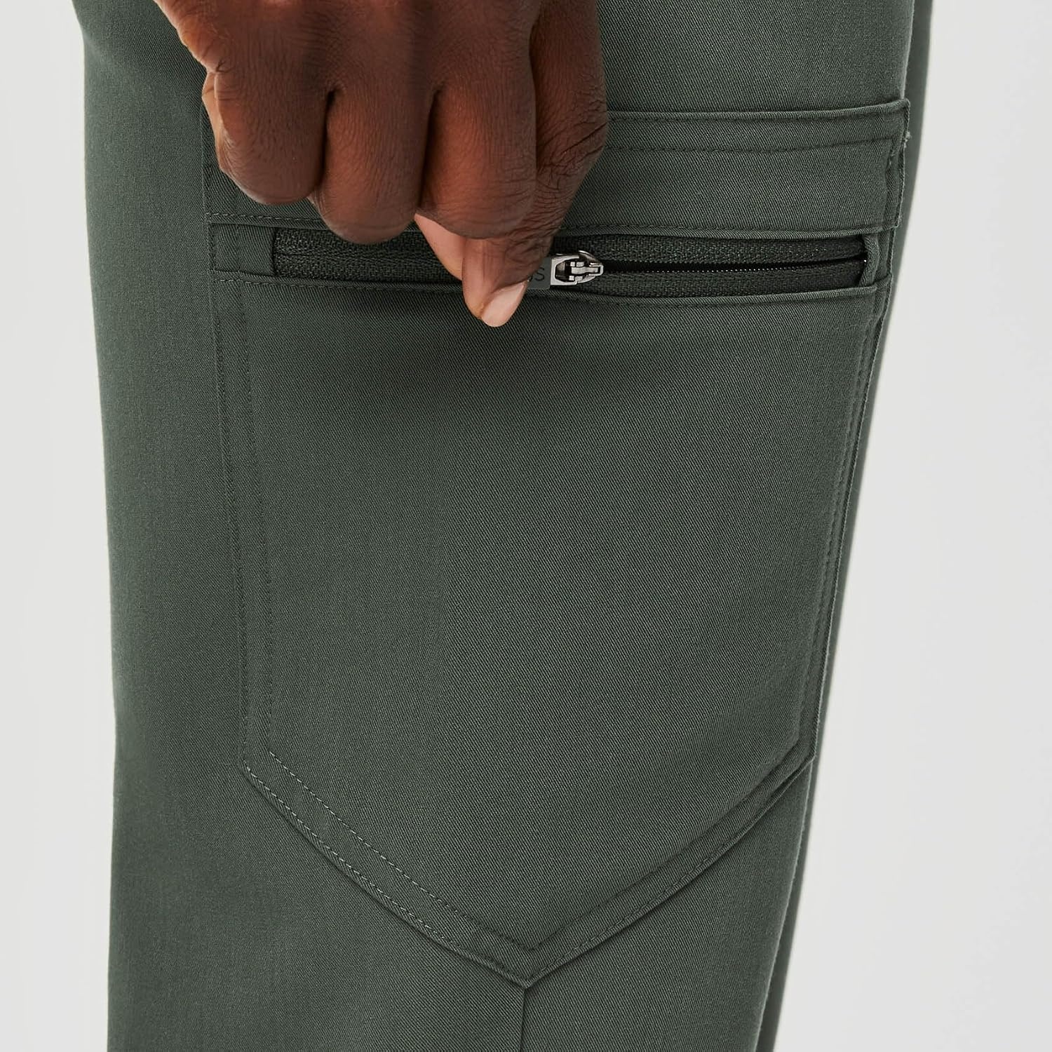 image:imageFIGS Zamora High Waisted Jogger Scrub Pants for Women Slim Fit 6 Pockets High Rise Yoga WaistbandMoss 20