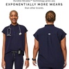FIGS Rafaela Oversized Scrub Top for Women — Navy Blue, L