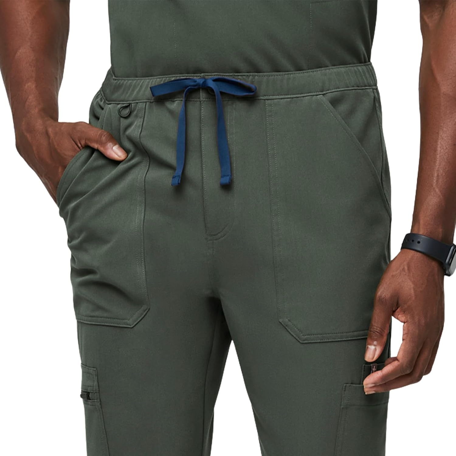 image:imageFIGS Cairo Cargo Scrub Pants for Men Classic Straight Leg Fit 9 Pockets 4Way Stretch AntiWrinkleMoss 20