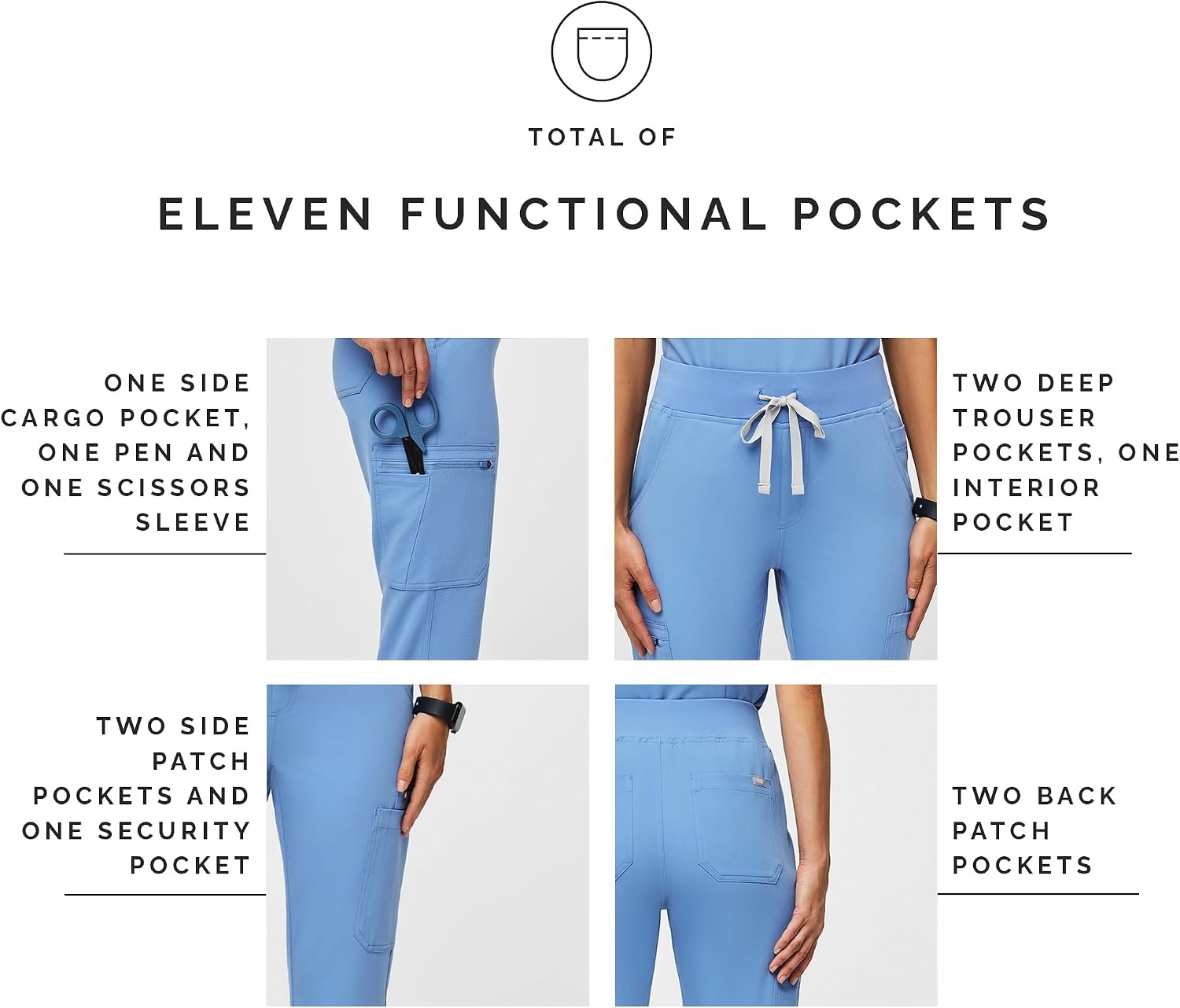 image:imageFIGS Yola HighRise Slim Scrub Pant for WomenCeil Blue
