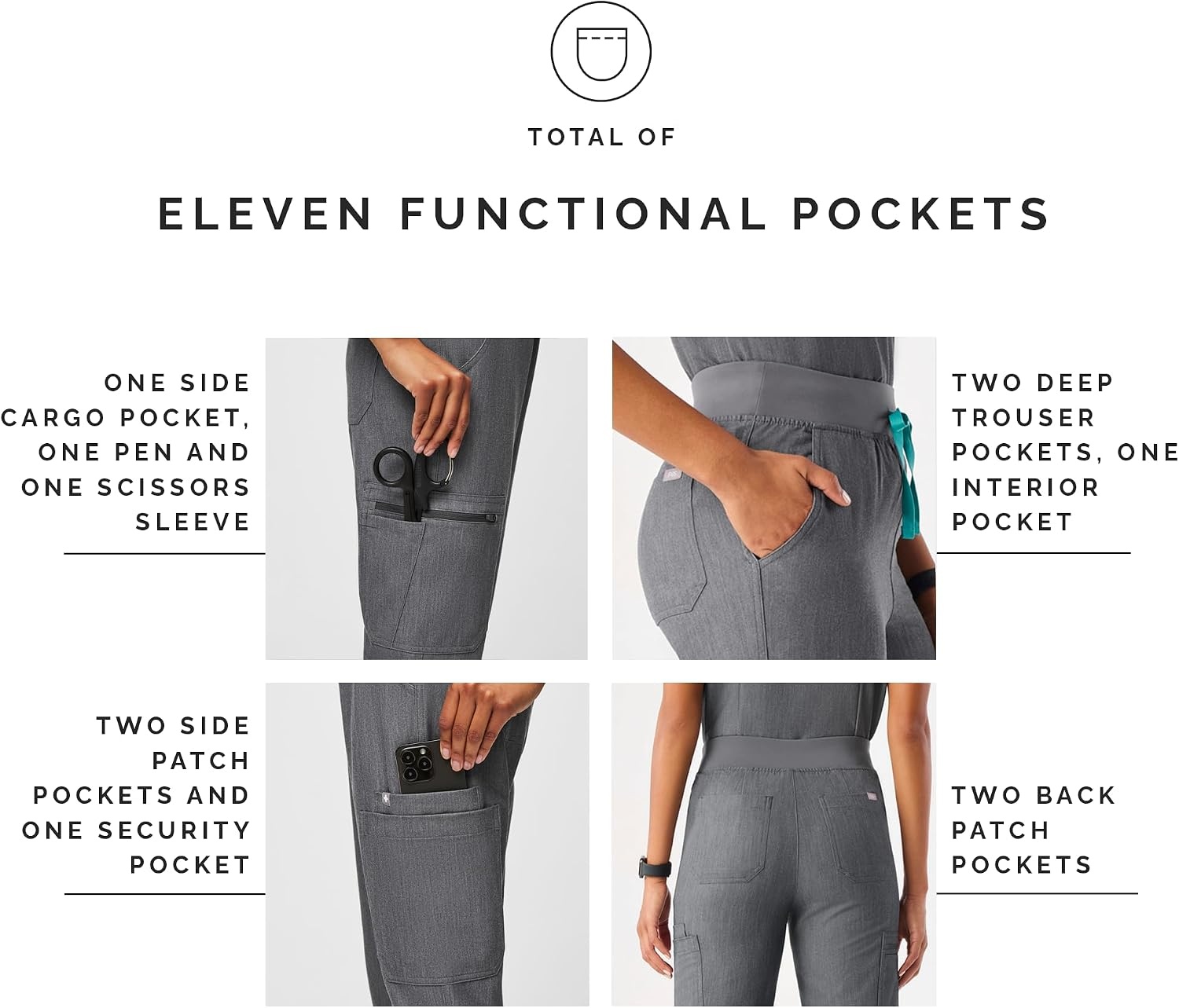 image:imageFIGS Yola HighRise Slim Scrub Pant for WomenGraphite