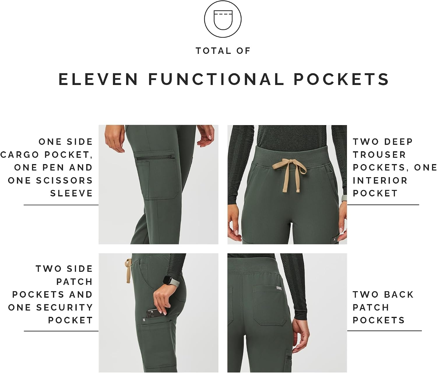 image:imageFIGS Yola HighRise Slim Scrub Pant for WomenGreen