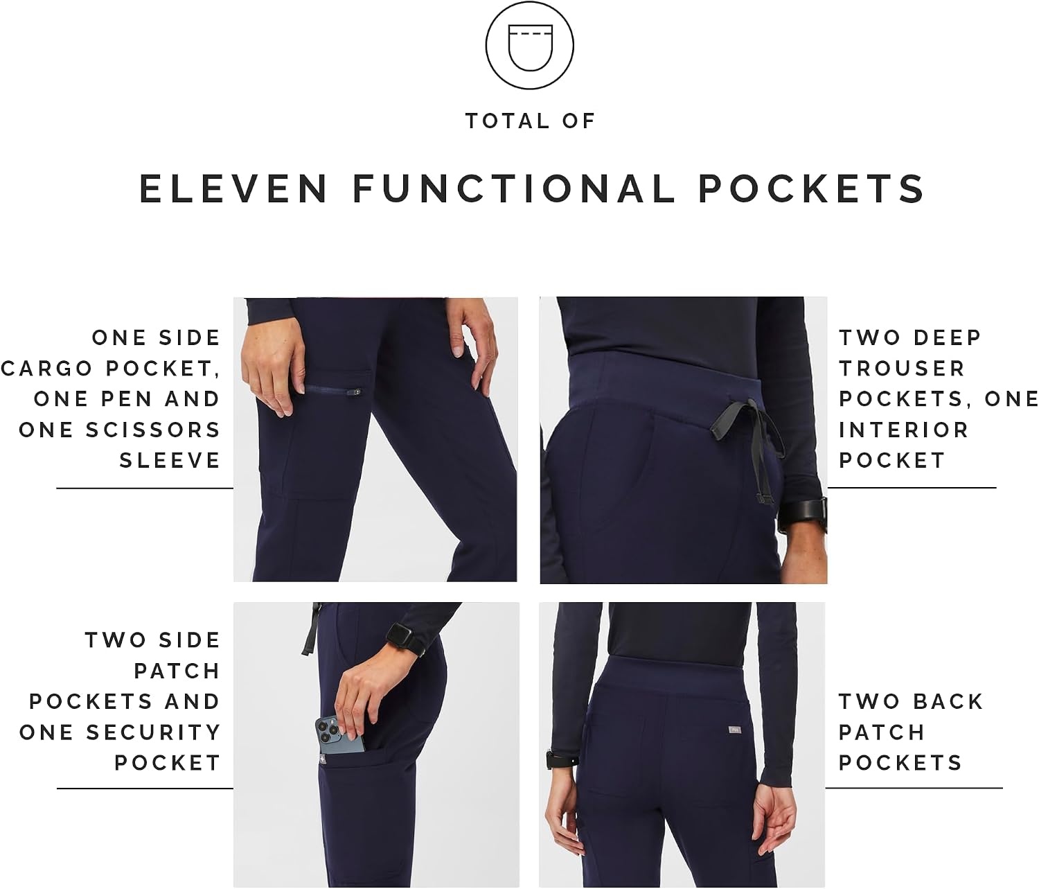 image:imageFIGS Yola HighRise Slim Scrub Pant for WomenNavy