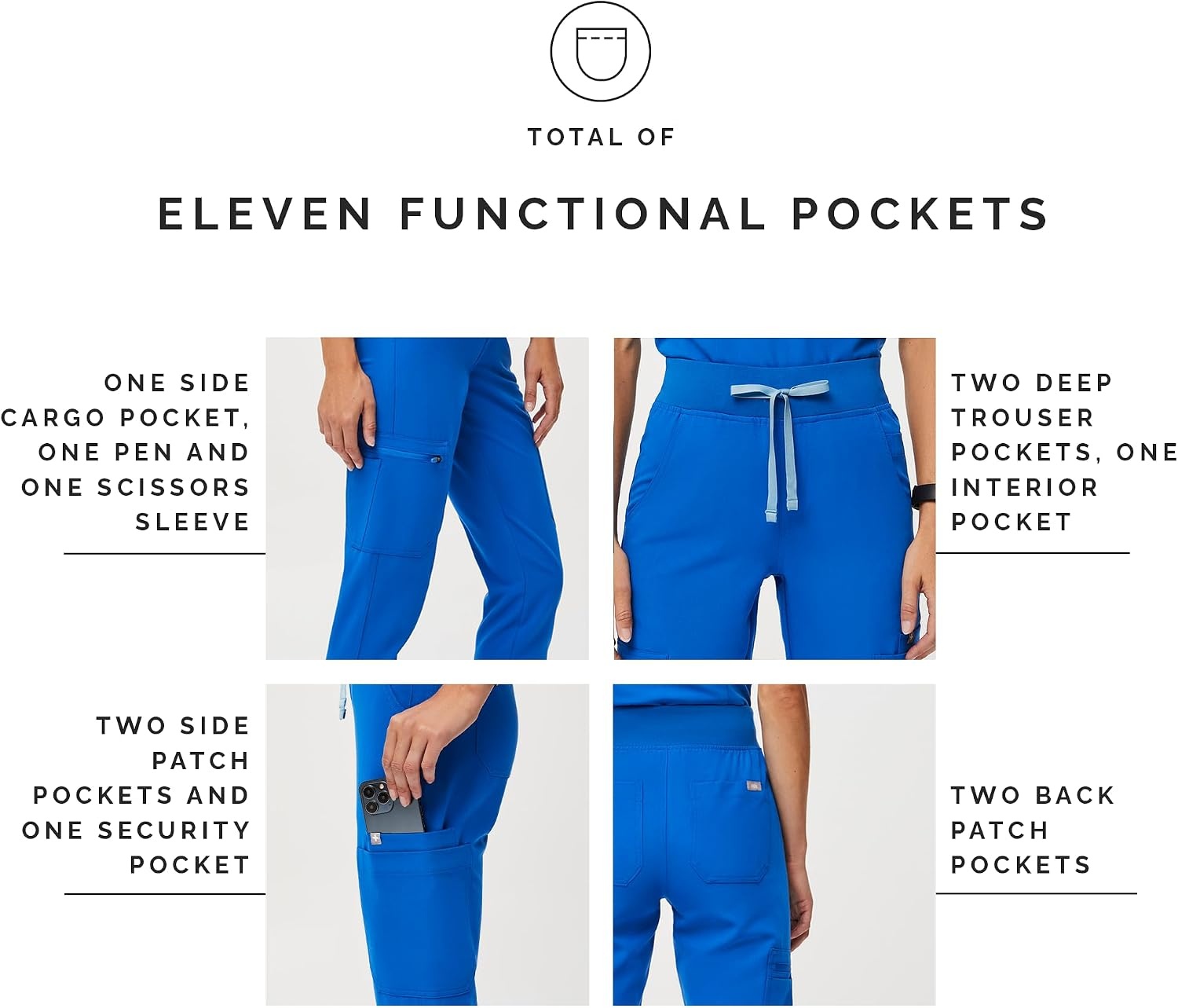 image:imageFIGS Yola HighRise Slim Scrub Pant for WomenRoyal Blue